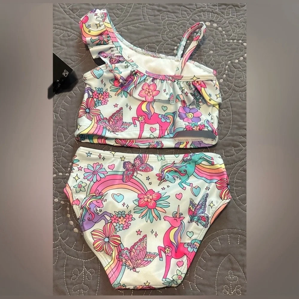 Okie Dokie Toddler Girls Magicorn Land 2 Piece Bikini NWT Size 4T